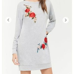 Embroidered long sleeve dress